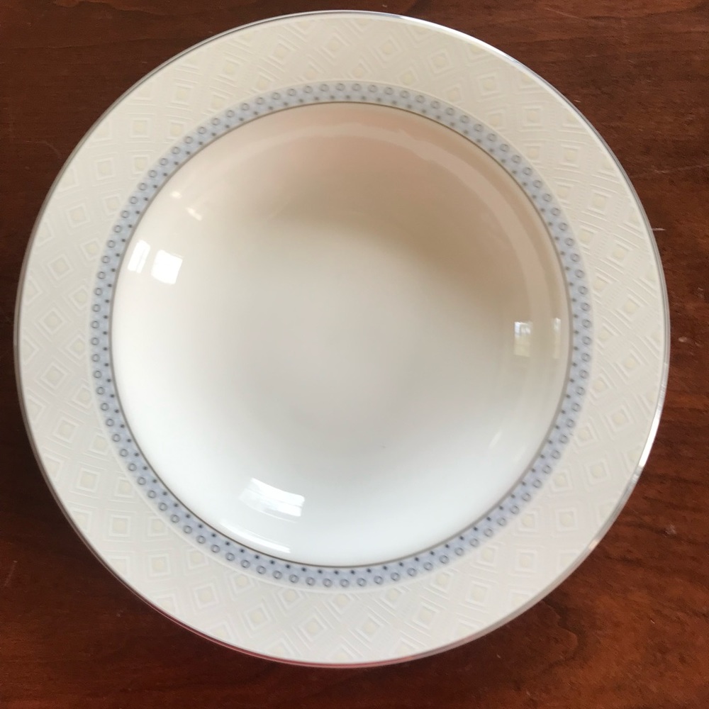 Shinepukur Bone China Soup Bowls 9-1/2” Geometric Modern Set of 8 NWOT